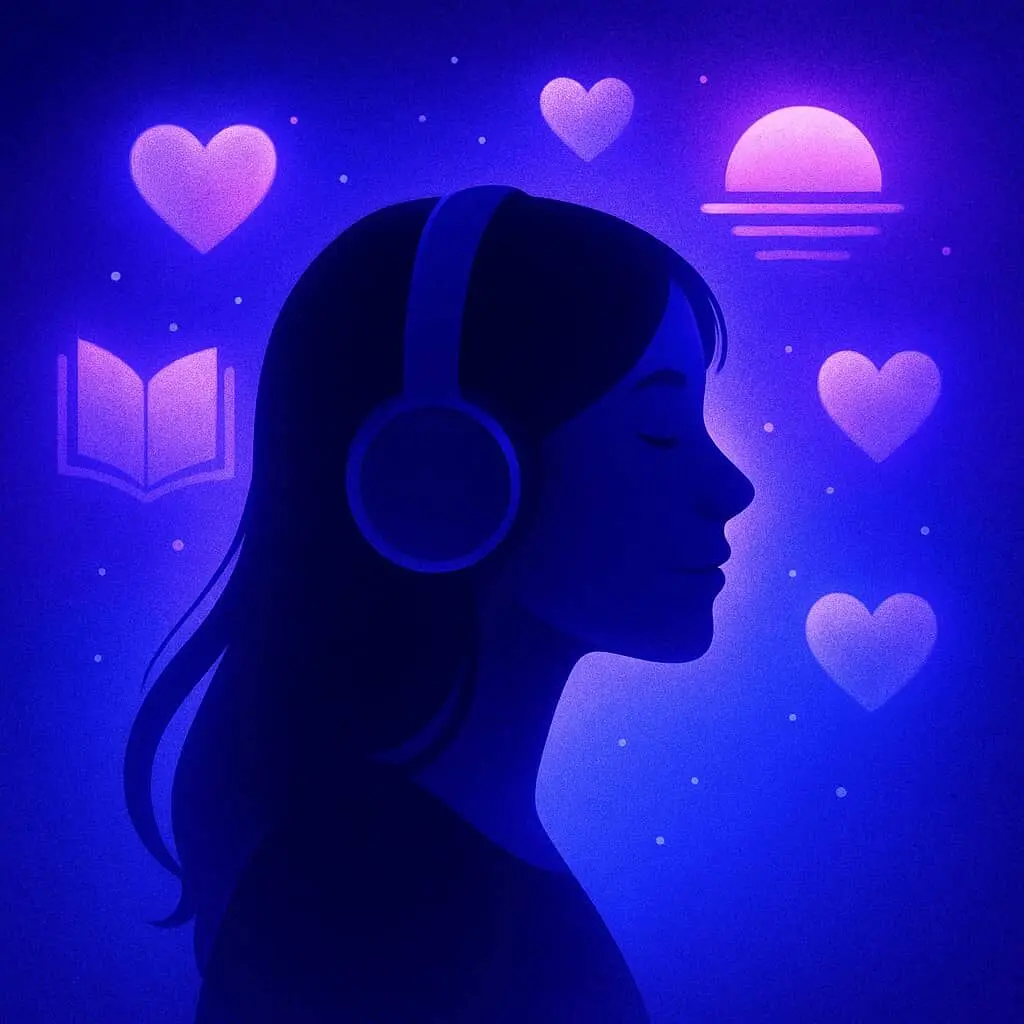 a woman wearing headphones